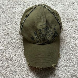 Olive Green Airborne Division Distressed Cap
